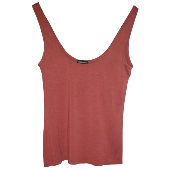 Victoria's Secret Brick Red Tank Top Stretch Moda International Stretchy Knit S - Picture 1 of 6